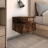 Mesita de noche flotante 2 uds madera roble ahumado 40x31x27