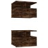 Mesita de noche flotante 2 uds madera roble ahumado 40x31x27