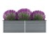 Arriate de jardín de acero galvanizado gris 160x40x45