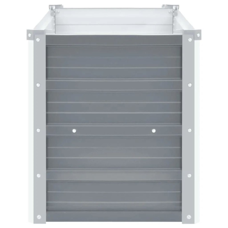 Arriate de jardín de acero galvanizado gris 160x40x45