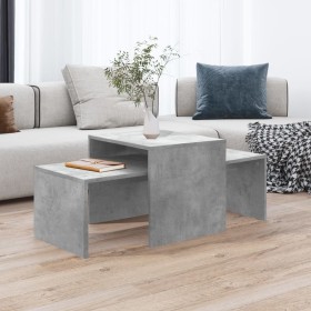 Mesa de centro madera contrachapada gris hormigón 100x48x40