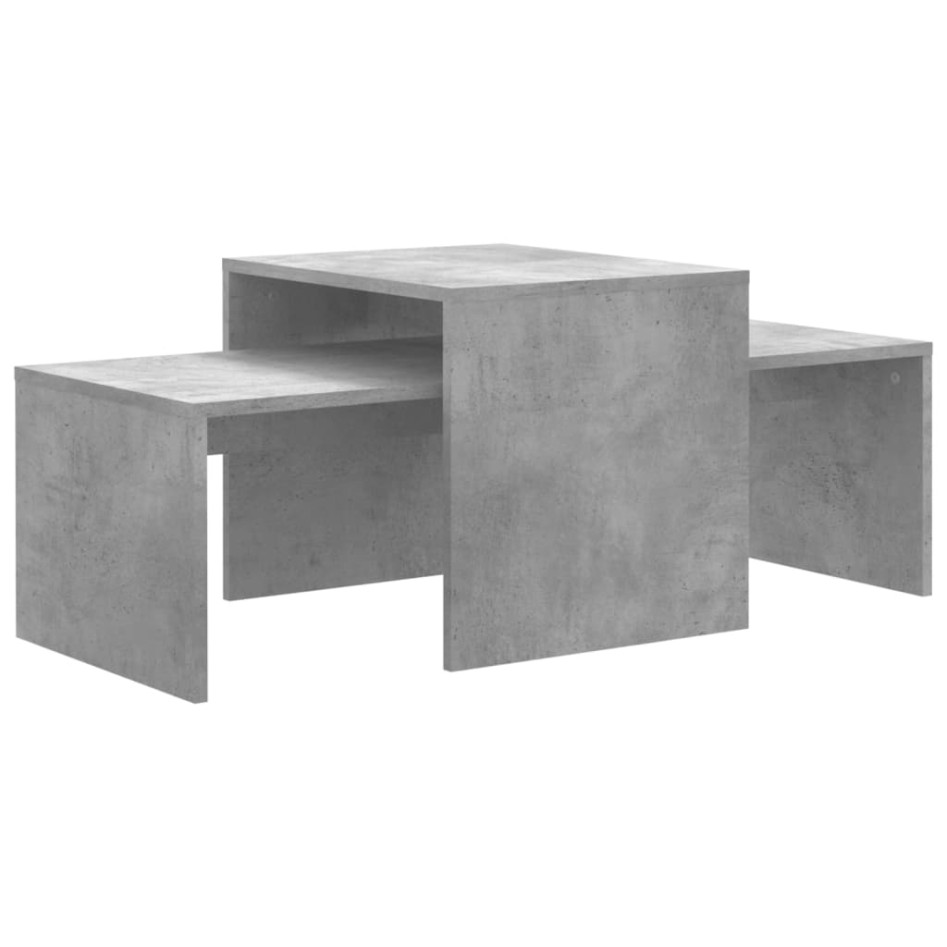 Mesa de centro madera contrachapada gris hormigón 100x48x40