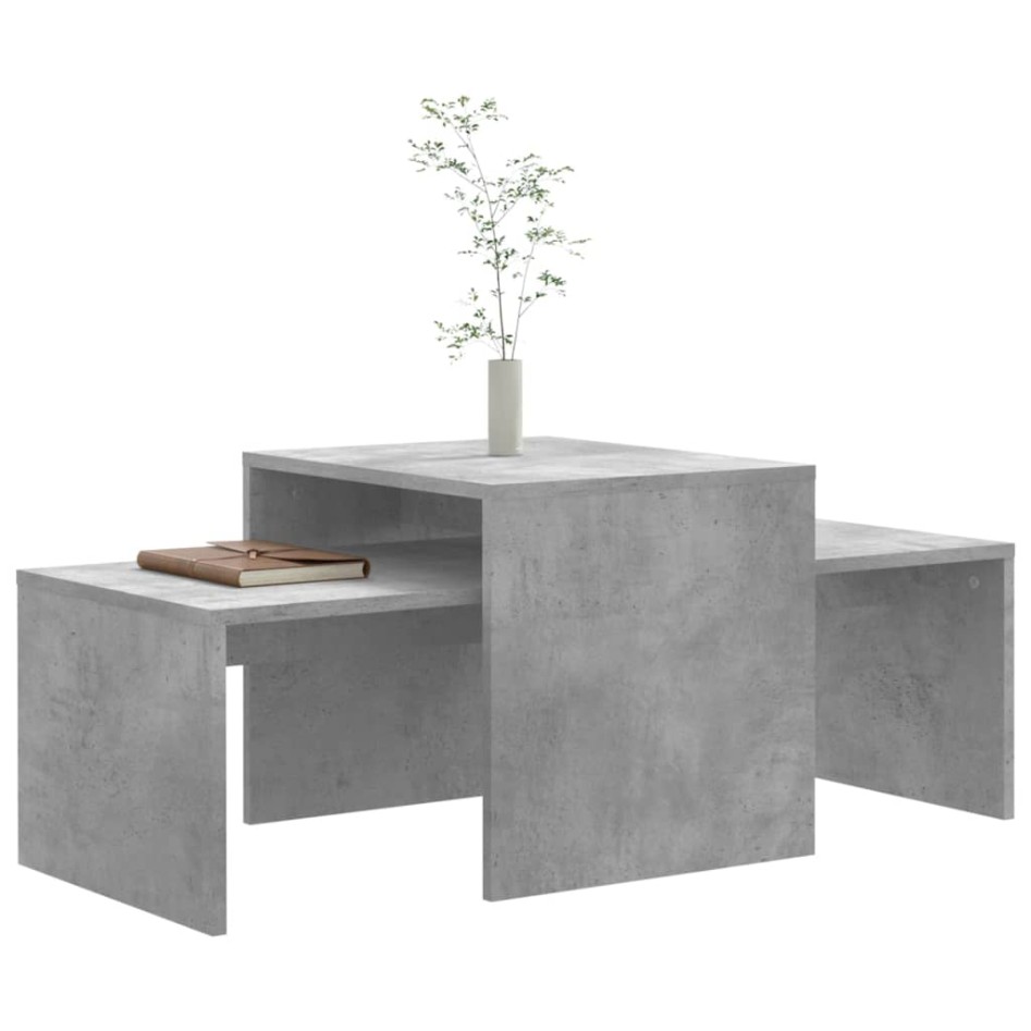 Mesa de centro madera contrachapada gris hormigón 100x48x40