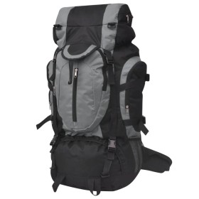 Mochila de senderismo XXL negro y gris 75