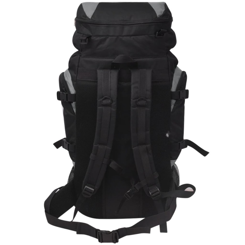Mochila de senderismo XXL negro y gris 75