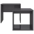 Juego mesas centro madera contrachapada gris brillo 48x30x45