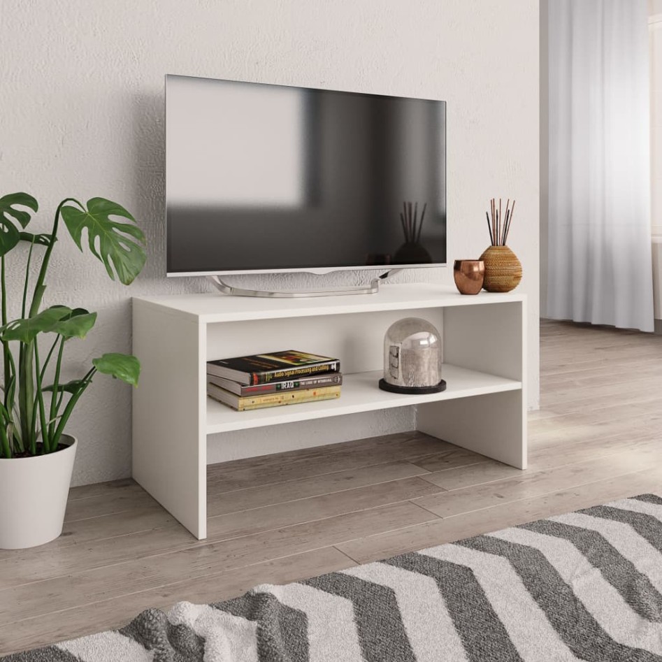 Mueble para TV madera contrachapada blanco 80x40x40
