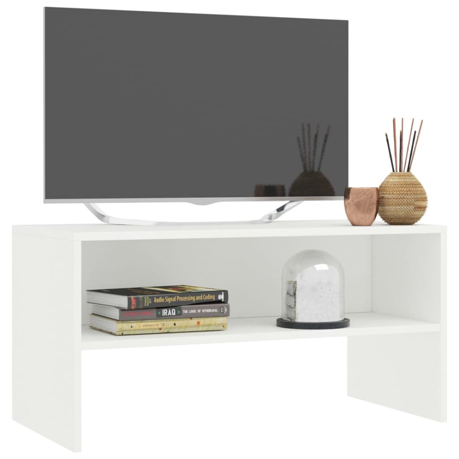 Mueble para TV madera contrachapada blanco 80x40x40