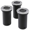 Focos LED empotrables de suelo de jardín redondos 3 uds