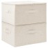 Cajas de almacenaje 2 unidades tela color crema 43x34x23