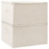 Cajas de almacenaje 2 unidades tela color crema 43x34x23