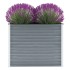 Arriate de jardín de acero galvanizado gris 100x40x77