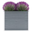 Arriate de jardín de acero galvanizado gris 100x40x77 cm