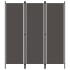 Biombo divisor de 3 paneles gris antracita 150x180