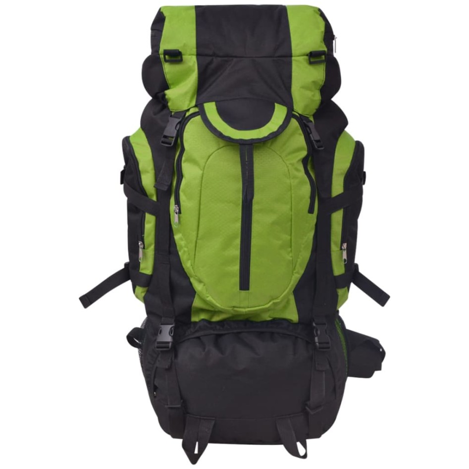 Mochila de senderismo XXL negro y verde 75