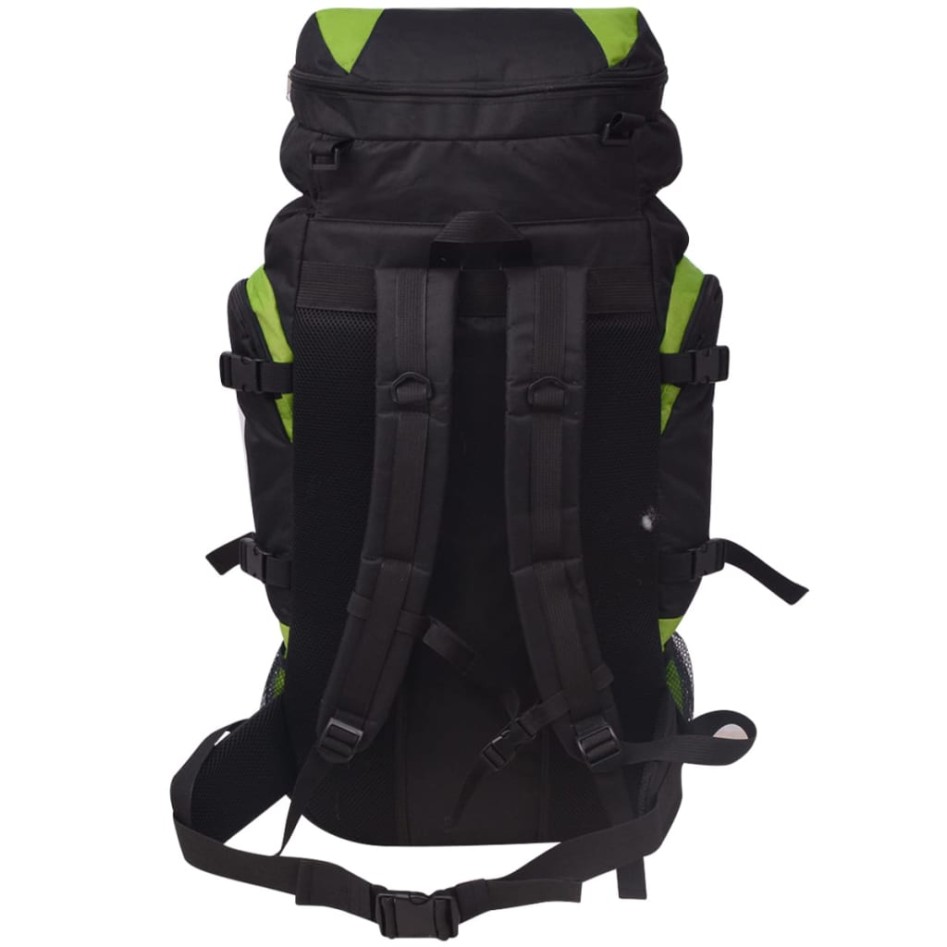 Mochila de senderismo XXL negro y verde 75