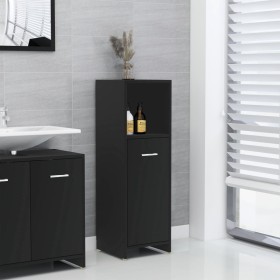 Armario de baño madera contrachapada negro 30x30x95