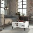 Mesa de centro madera contrachapada blanco brillo 60x60x30