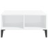 Mesa de centro madera contrachapada blanco brillo 60x60x30
