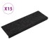 Alfombrilla de escaleras 15 uds tela punzonada negro 65x21x4