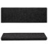 Alfombrilla de escaleras 15 uds tela punzonada negro 65x21x4