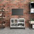 Mueble de TV con patas de metal blanco brillante 69,5x30x50