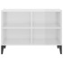Mueble de TV con patas de metal blanco brillante 69,5x30x50