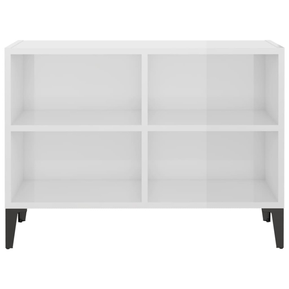Mueble de TV con patas de metal blanco brillante 69,5x30x50
