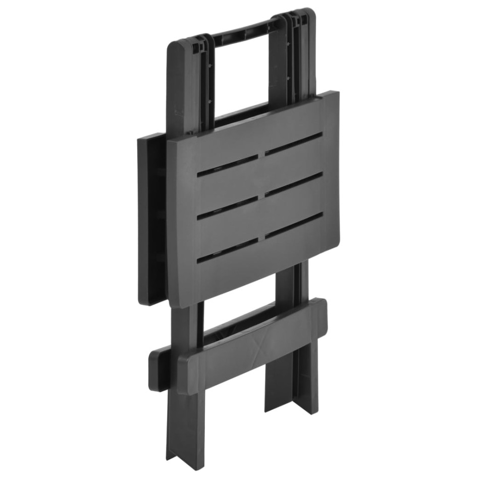 Mesa plegable de jardín plástico gris antracita 45x43x50