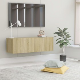 Mueble para TV madera contrachapada color roble 100x30x30