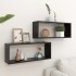 Estante cubo de pared 2 uds contrachapado negro 60x15x23
