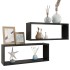 Estante cubo de pared 2 uds contrachapado negro 60x15x23