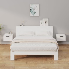 Mesitas de noche de pared 2 uds blanco 34x30x20