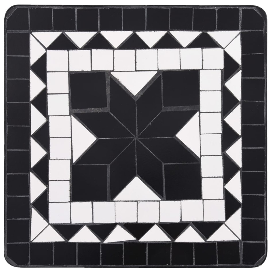 Mesa auxiliar de mosaico cerámica negro y