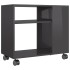 Mesa auxiliar madera contrachapada gris brillante 70x35x55