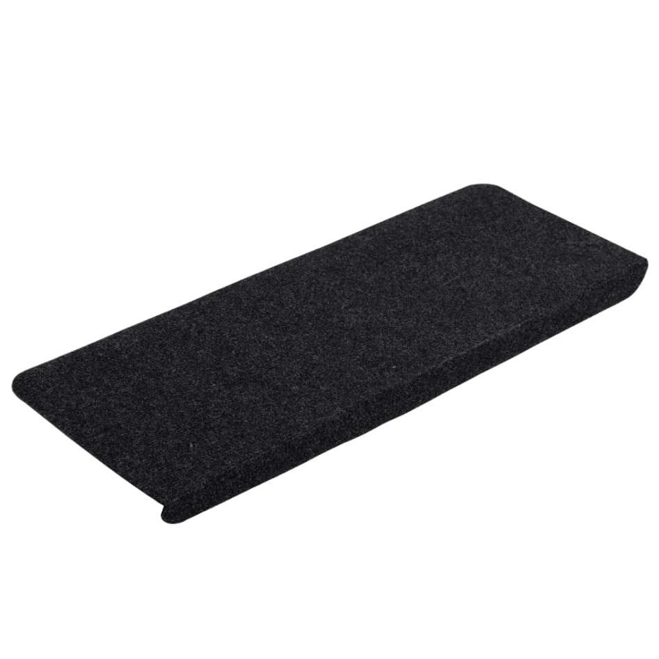 Alfombrilla autoadhesiva de escalera 15 uds negro