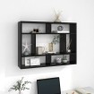 Estantería de pared madera contrachapada negro 75x16x55 cm