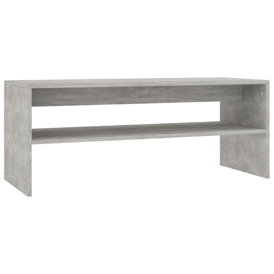 Mesa de centro madera contrachapada gris hormigón 100x40x40