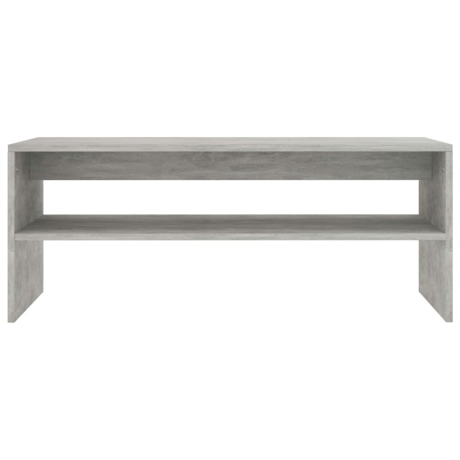 Mesa de centro madera contrachapada gris hormigón 100x40x40
