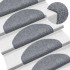Alfombrilla escaleras 15ud tela punzonada 65x21x4cm gris