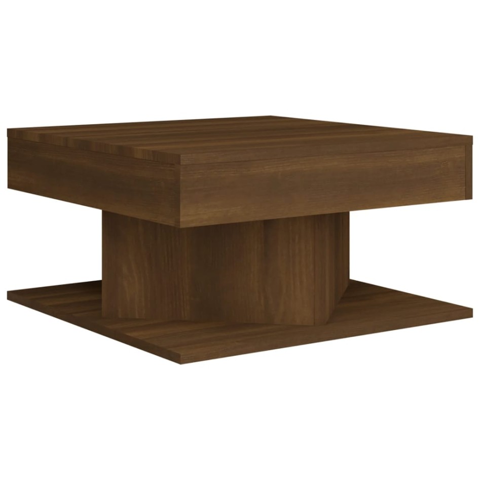 Mesa de centro madera de ingeniería roble marrón 57x57x30