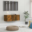 Mueble para TV madera de ingeniería roble ahumado 80x30x30 cm