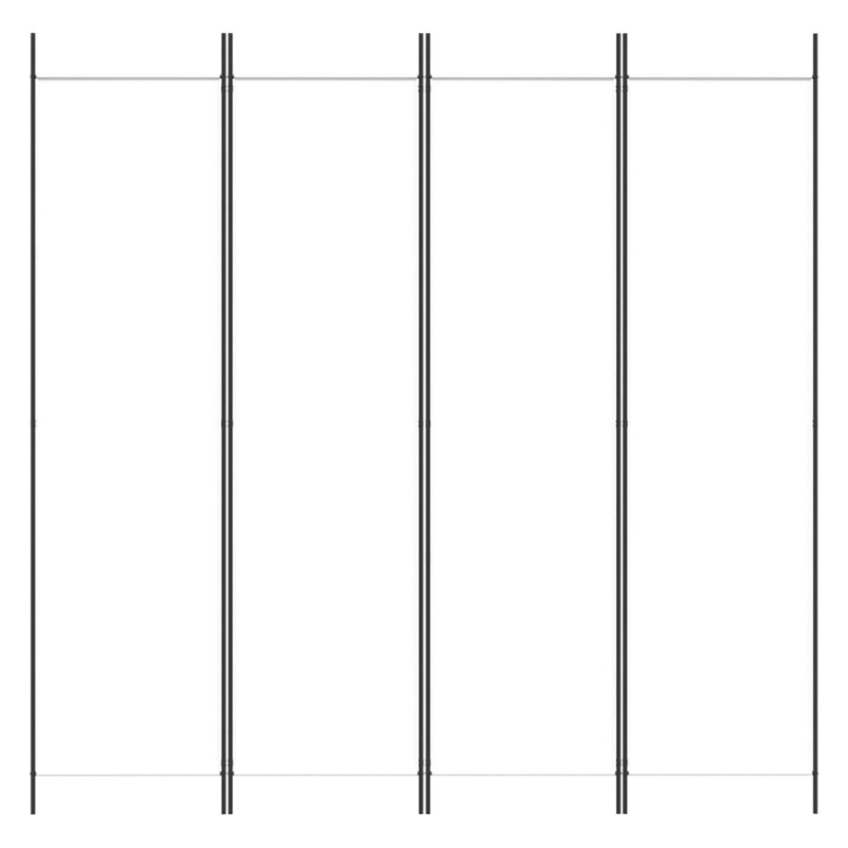 Biombo divisor de 4 paneles de tela blanco 200x200