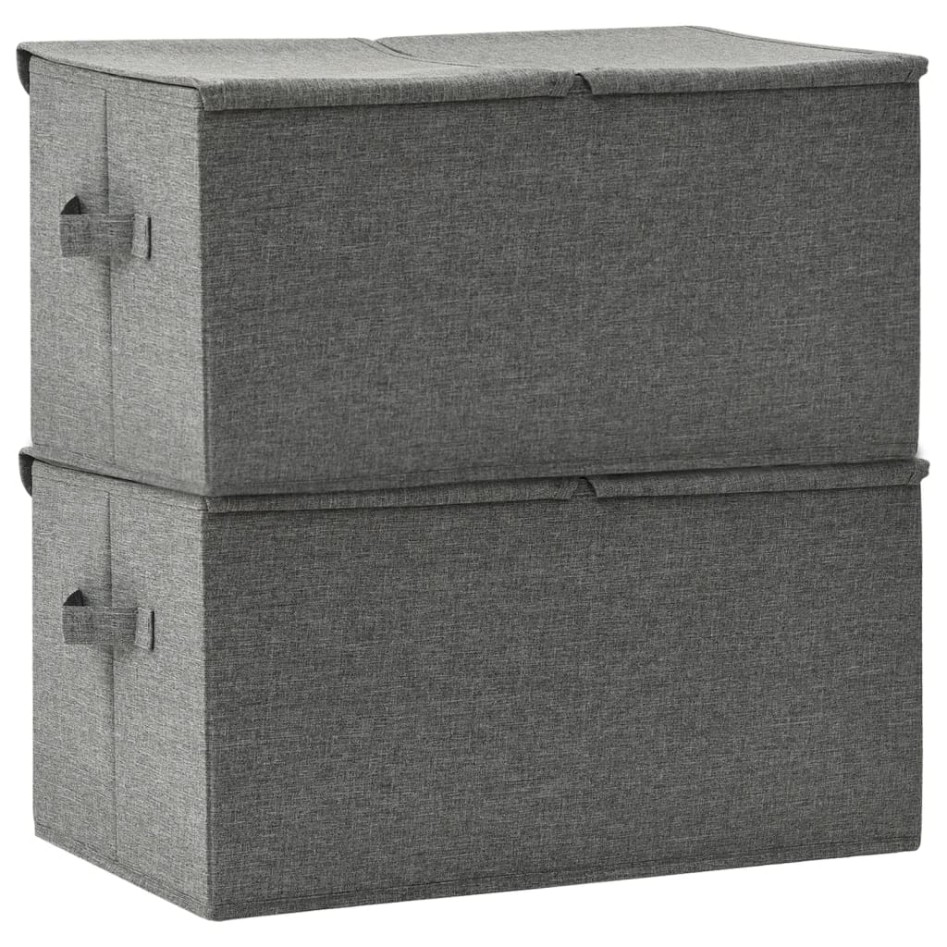 Cajas de almacenaje 2 unidades tela gris antracita 50x30x25