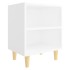 Mesita de noche con patas de madera maciza blanco 40x30x50