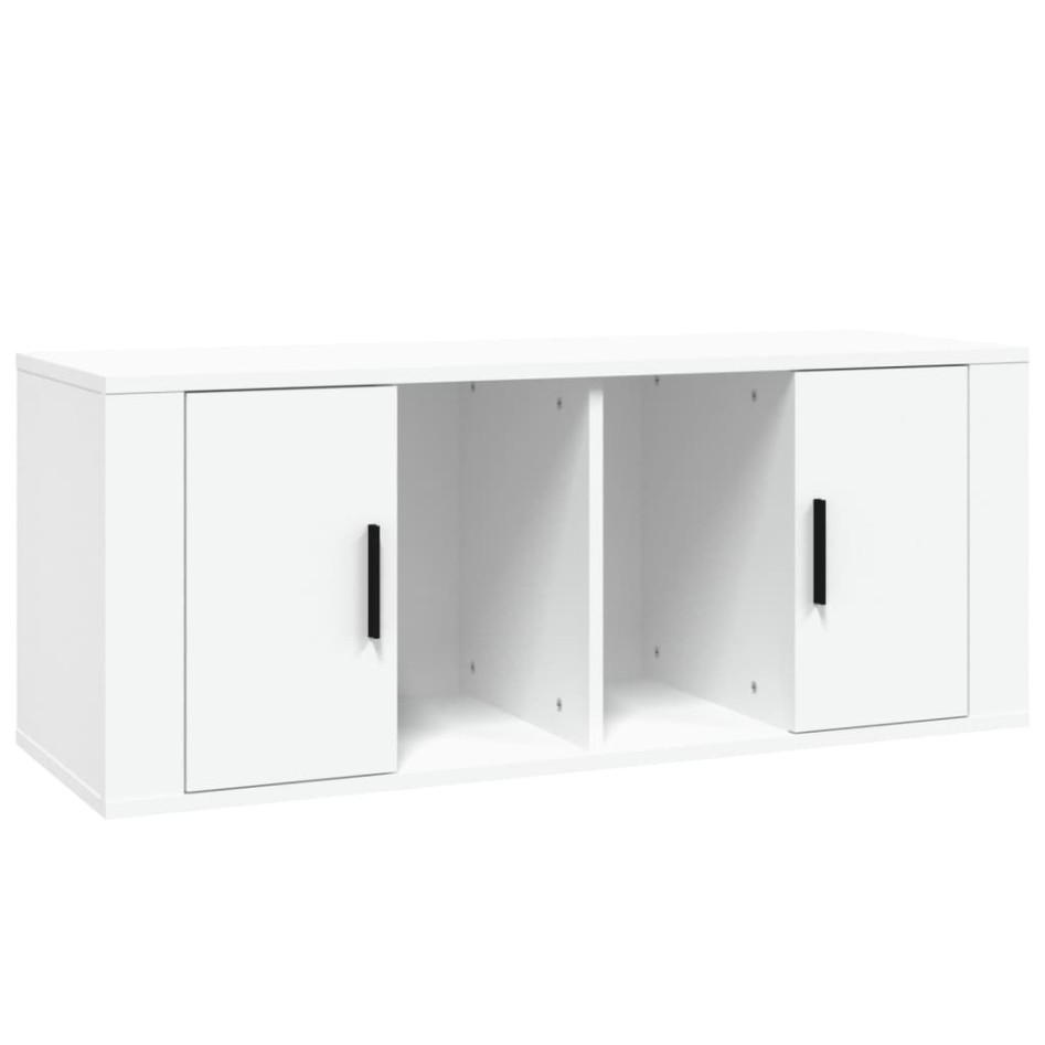Mueble para TV madera contrachapada blanco 100x35x40
