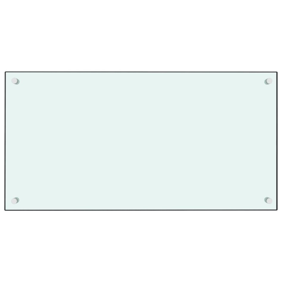 Protección salpicaduras cocina vidrio templado blanco 80x40