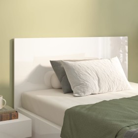 Cabecero cama madera contrachapada blanco brillo 120x1,5x80