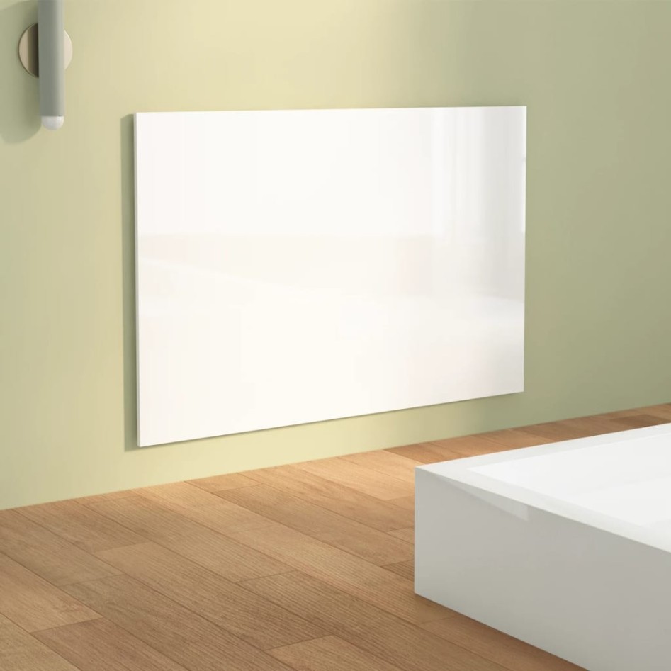 Cabecero cama madera contrachapada blanco brillo 120x1,5x80