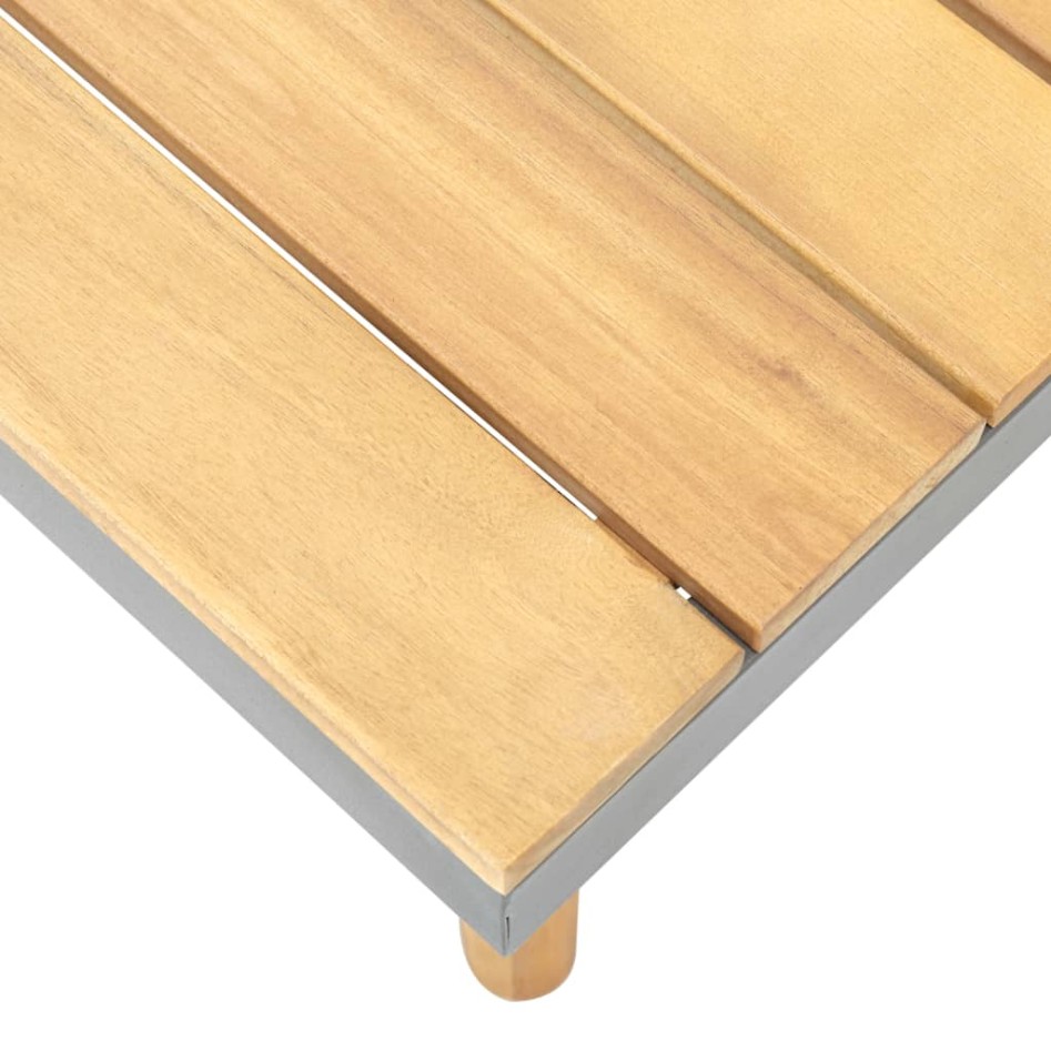 Mesa de centro de jardín madera maciza de acacia 60x60x31,5
